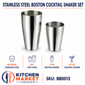 Stainless Steel Boston Cocktail Shaker Set