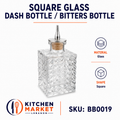 Square Glass Dash Bottle / Bitters Bottle