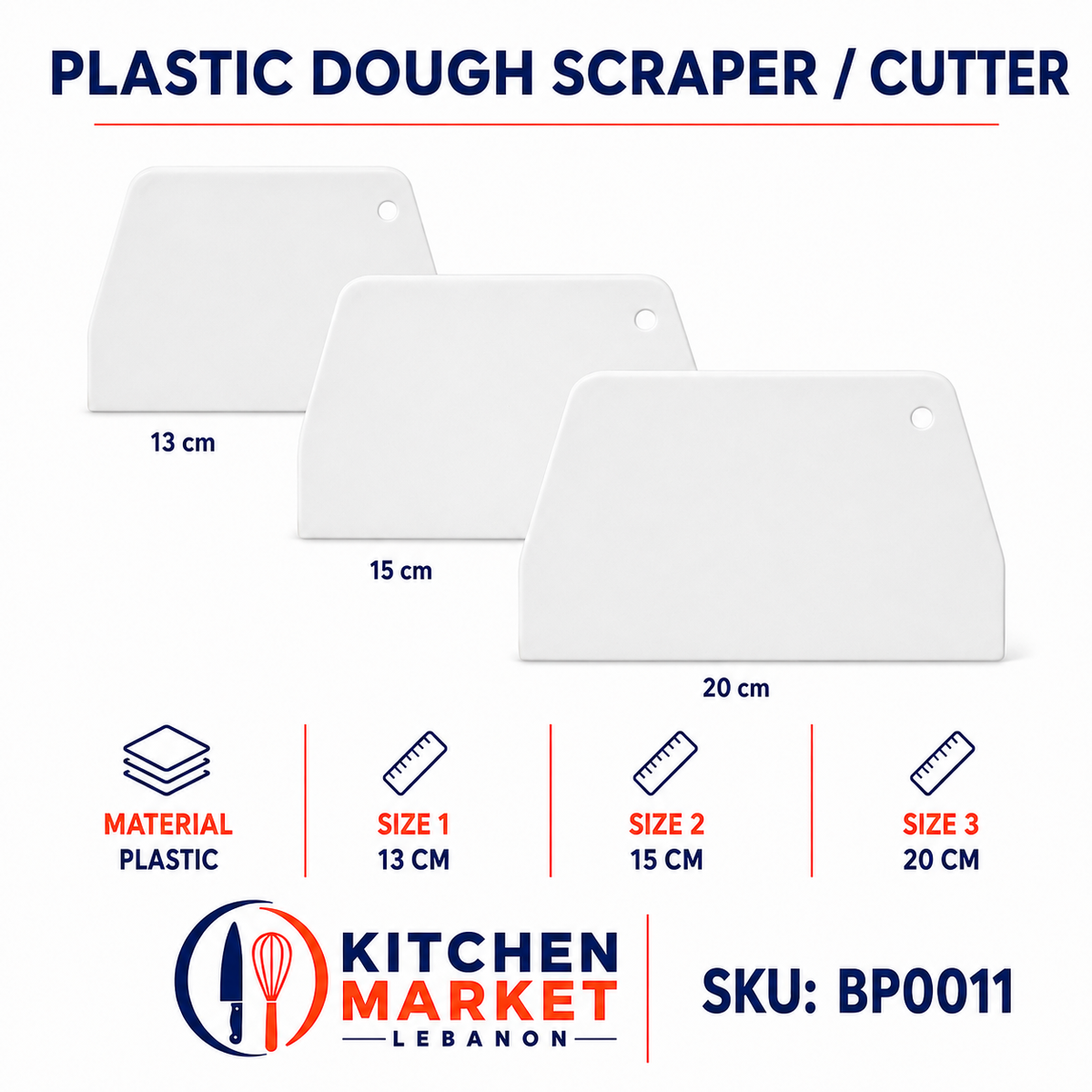 Plastic Dough Scraper / Cutter