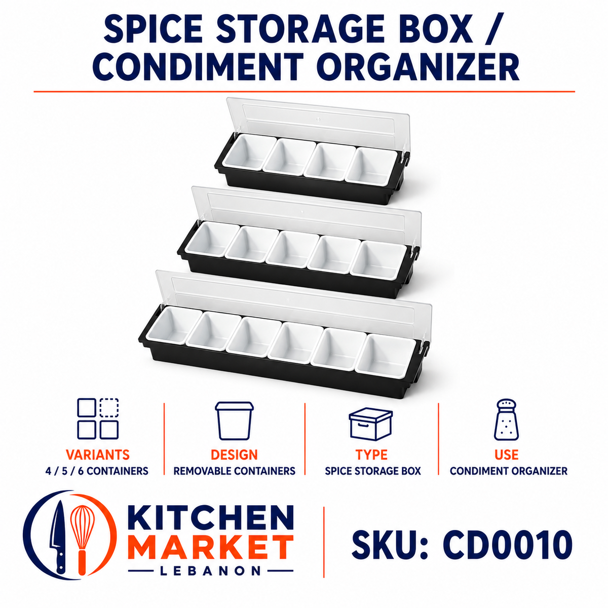 Spice Storage Box / Condiment Organizer