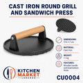 Cast Iron Round Grill and Sandwich Press