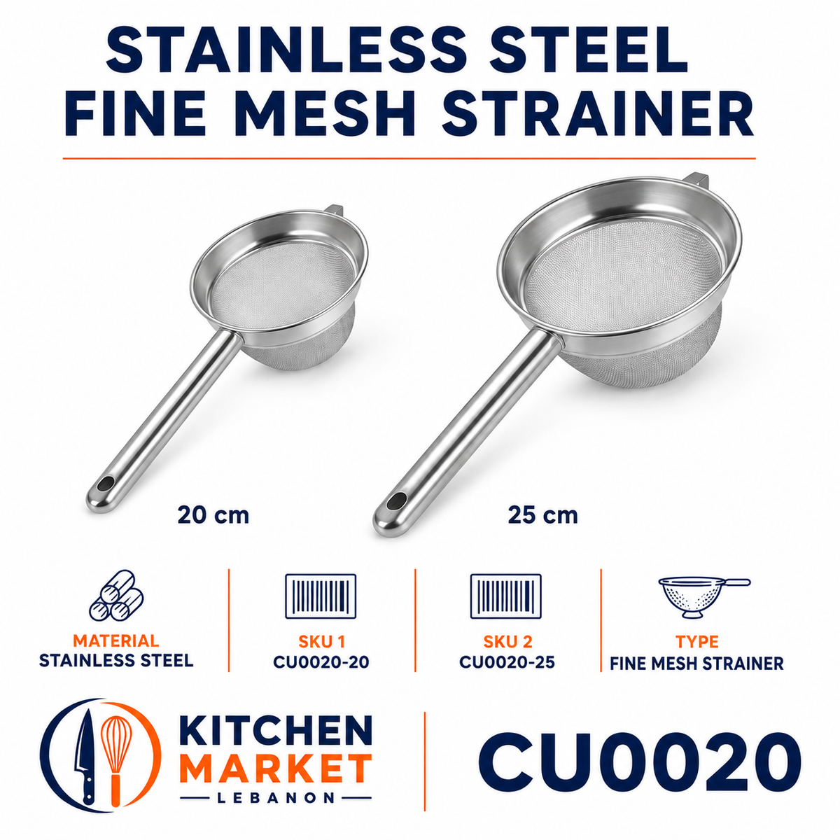 Stainless Steel Fine Mesh Strainer