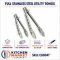 Full Stainless Steel Utility Tongs