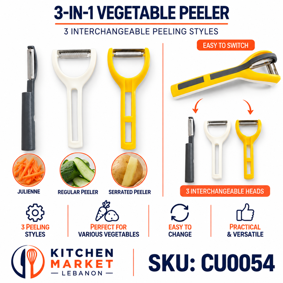 3-in-1 Vegetable Peeler