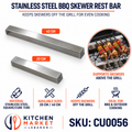 Stainless Steel BBQ Skewer Rest Bar