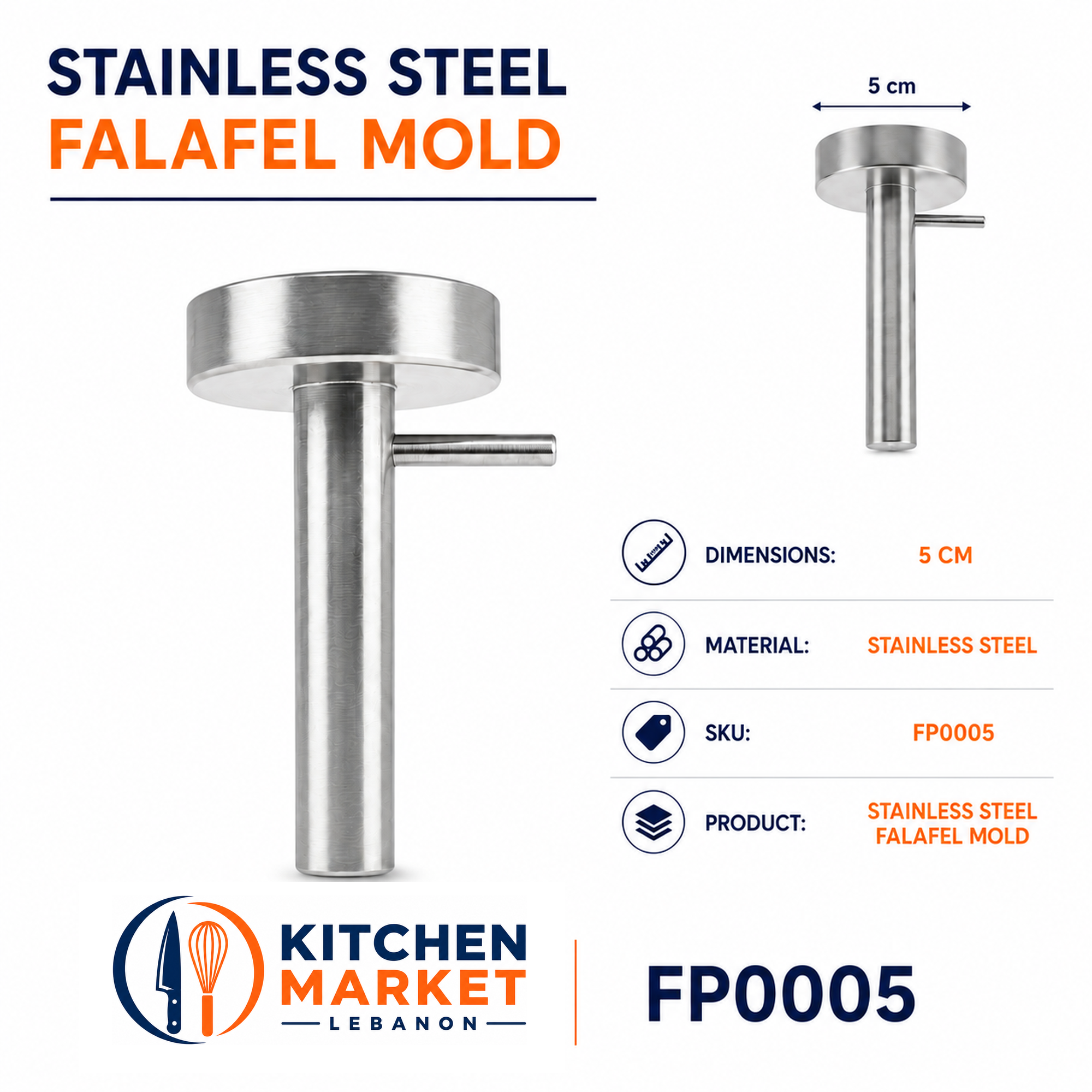 Stainless Steel Falafel Mold 5 cm