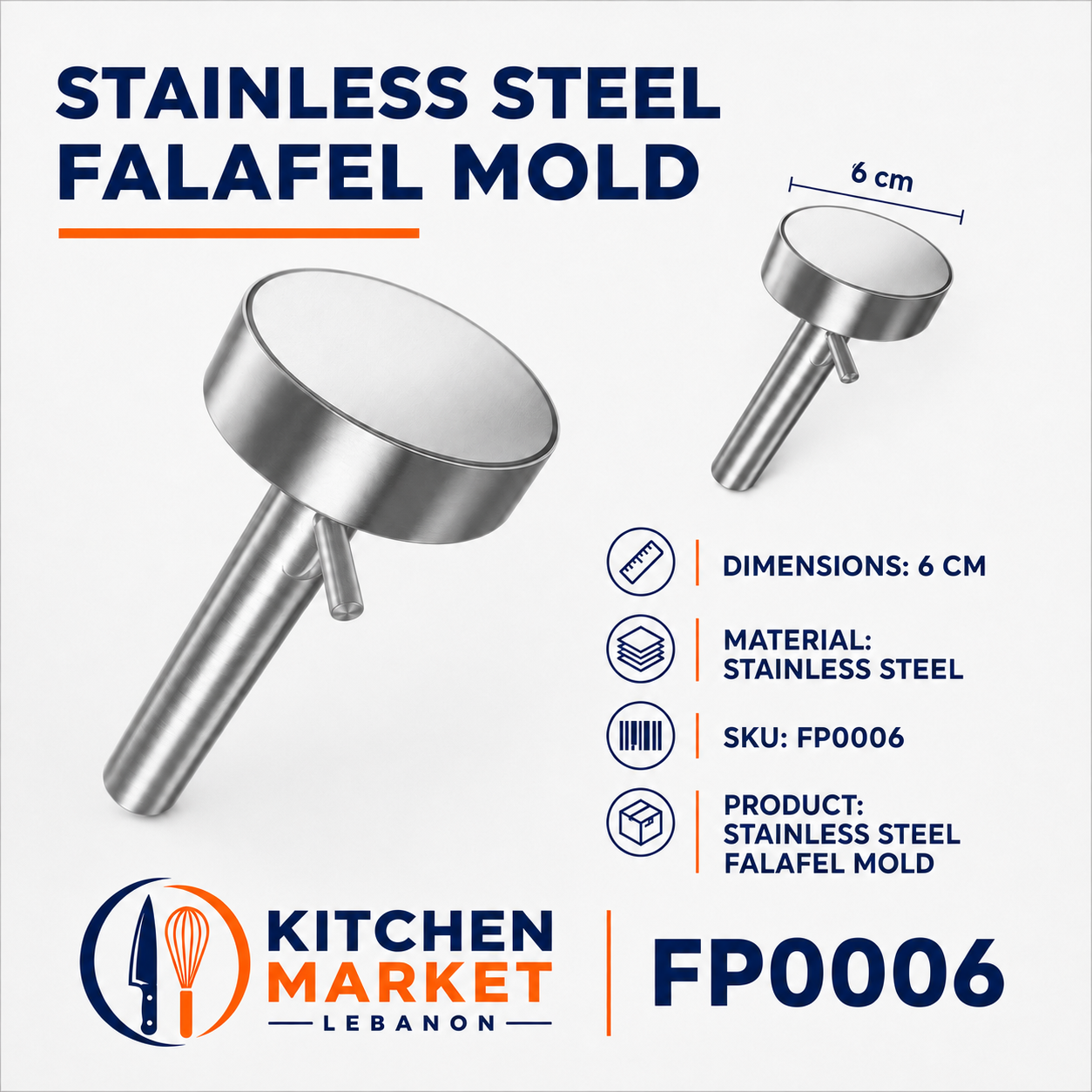 Stainless Steel Falafel Mold 6 cm