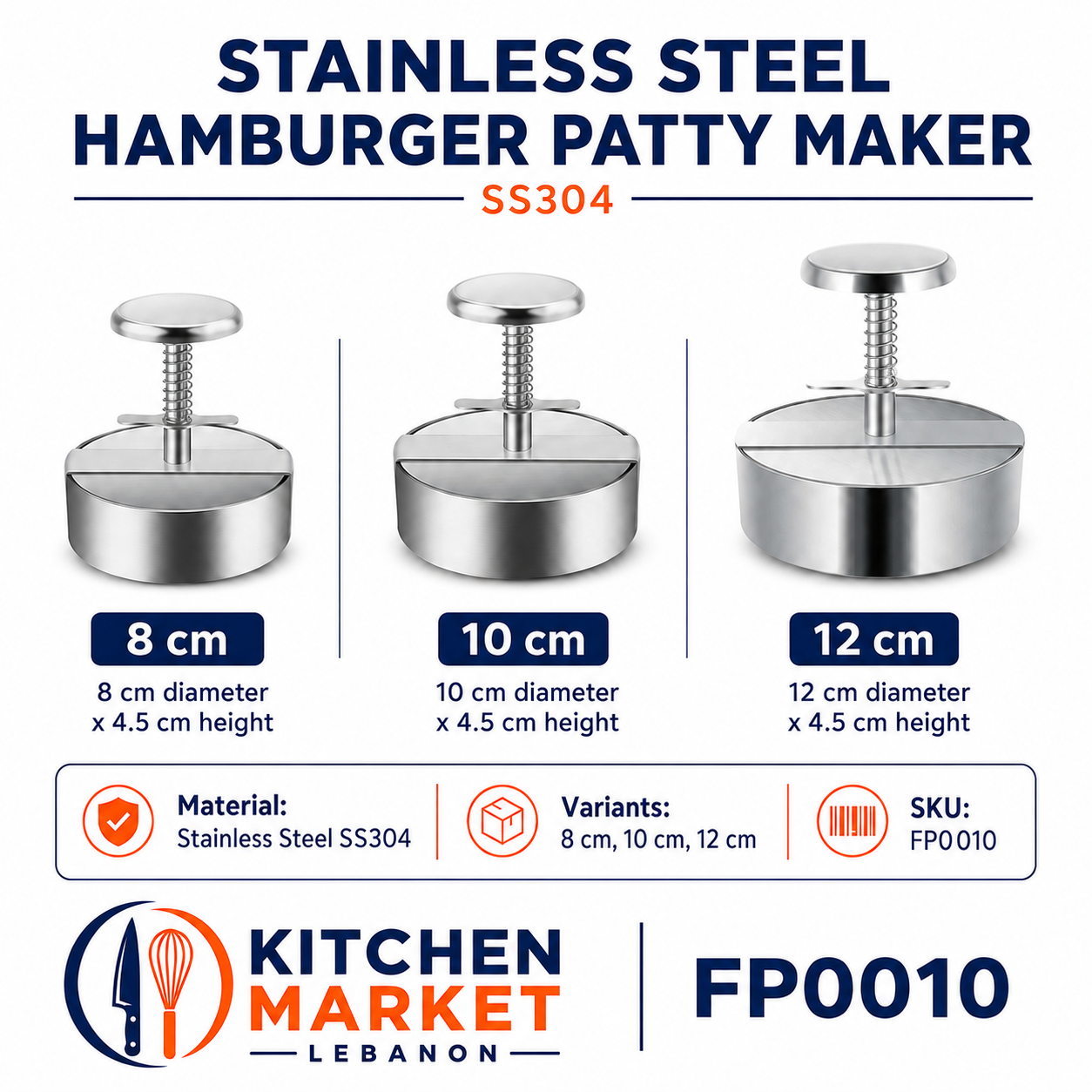 Stainless Steel Hamburger Patty Maker