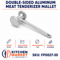 Double-Sided Aluminum Meat Tenderizer Mallet - 30 cm