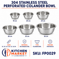 304 Stainless Steel Perforated Colander Bowl