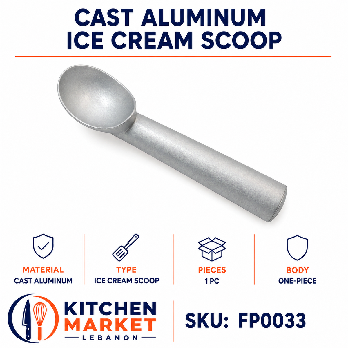 Cast Aluminum Ice Cream Scoop