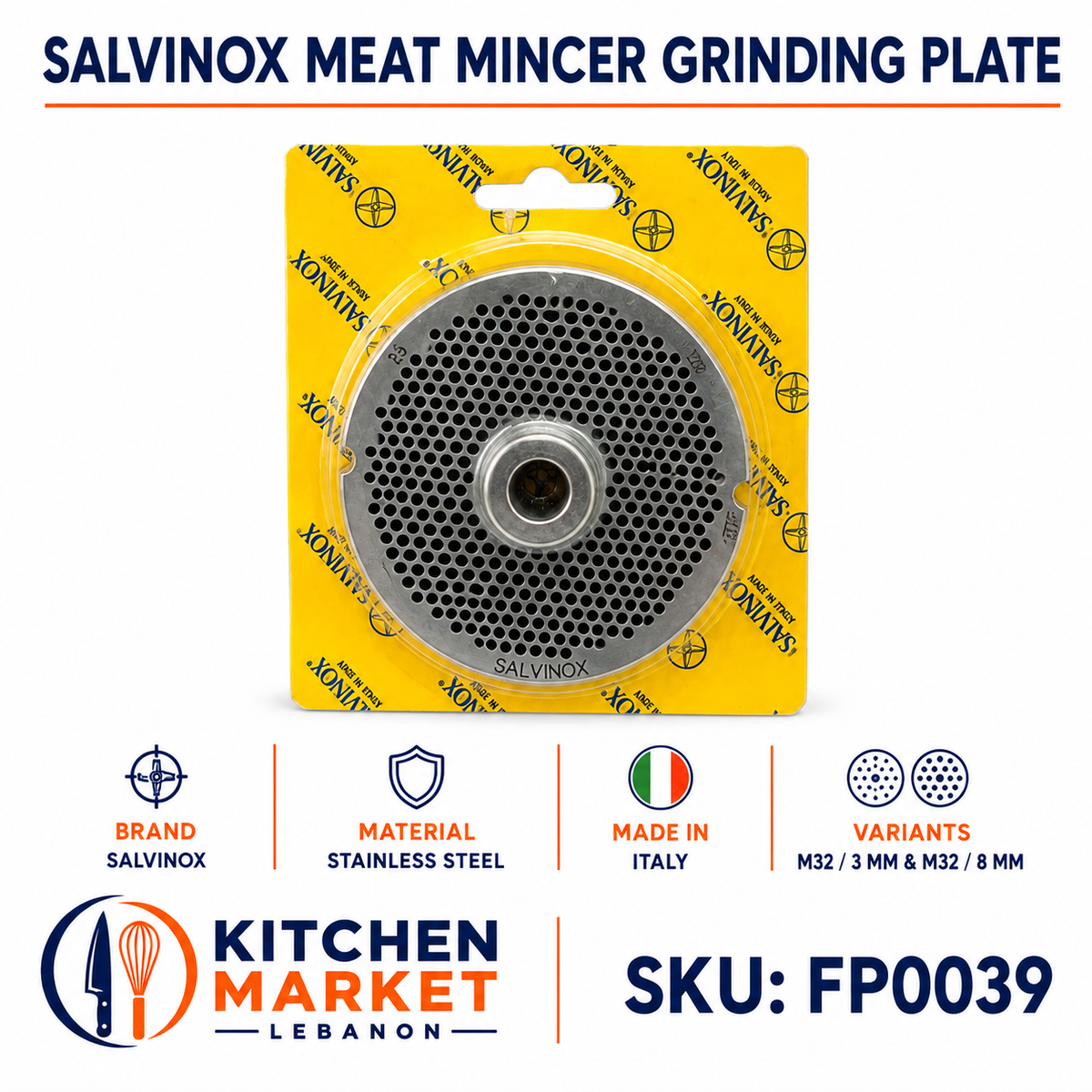 Salvinox Meat Mincer Grinding Plate