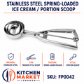 Stainless Steel Spring-Loaded Ice Cream / Portion Scoop