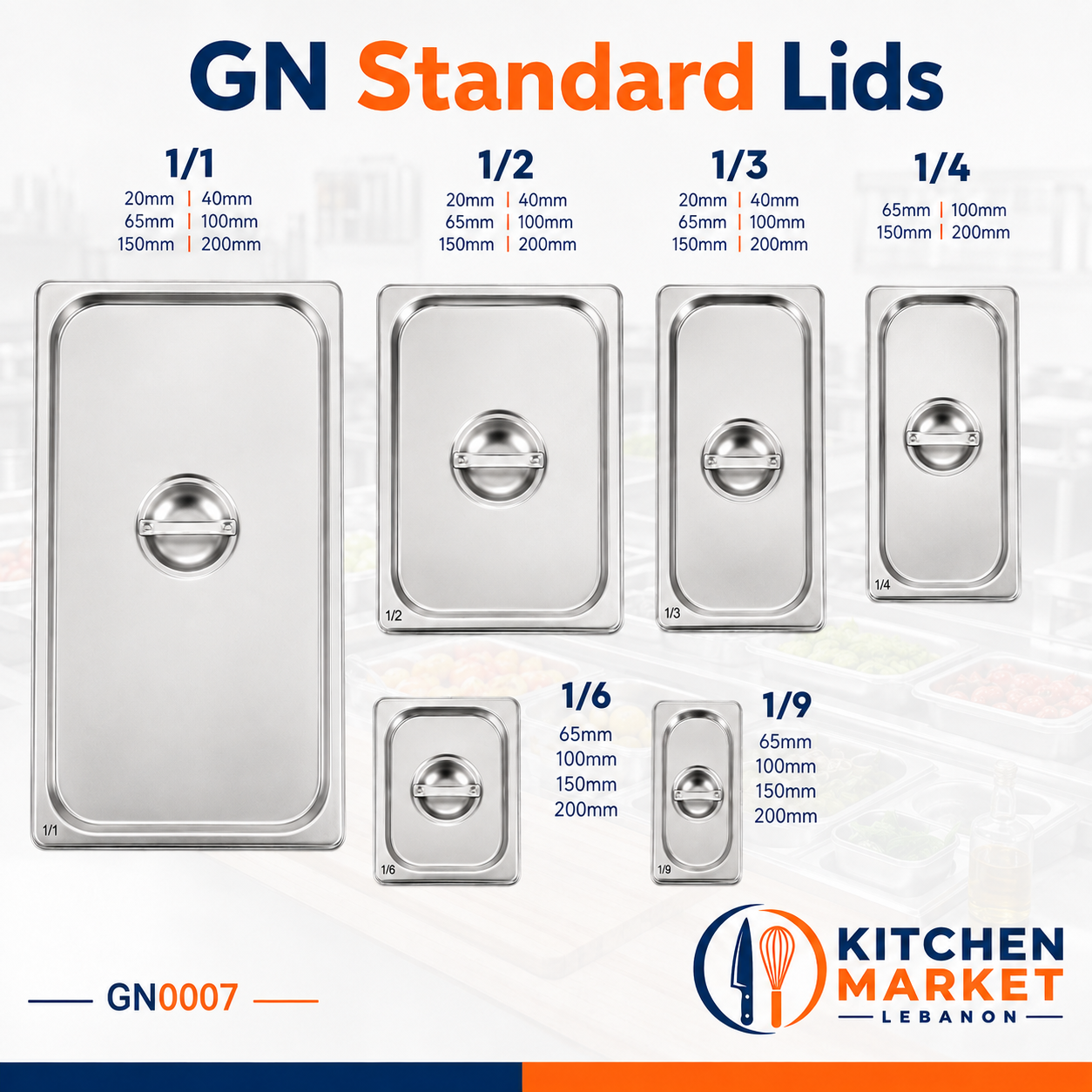 Stainless Steel GN Lid