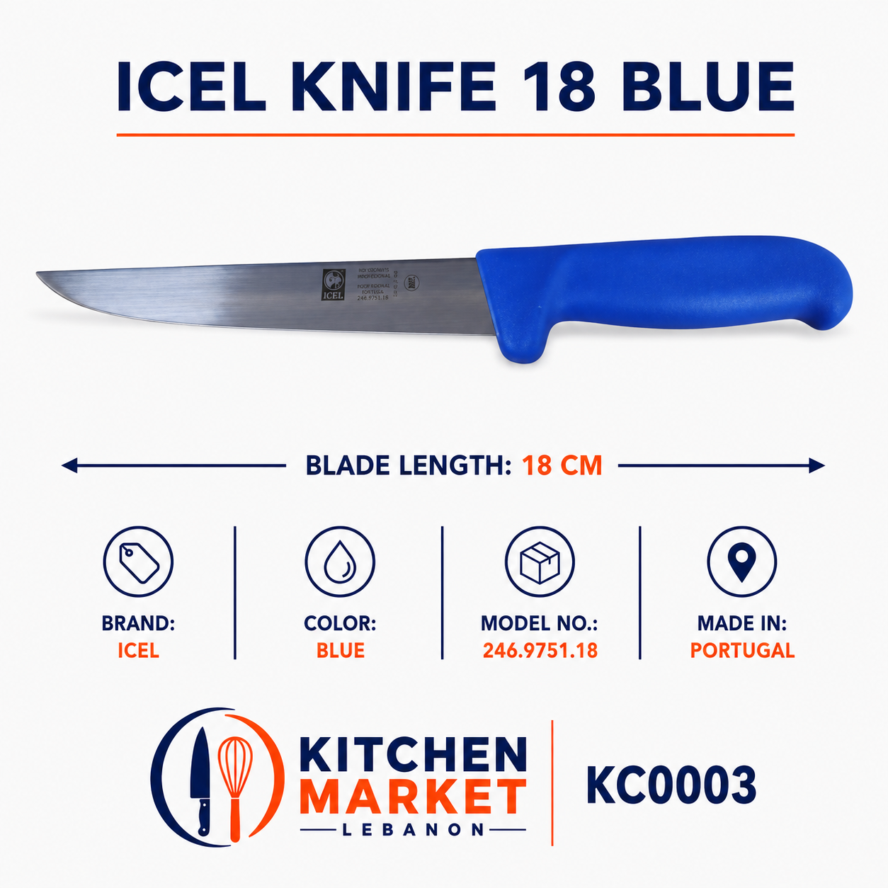 ICEL Knife 18 Blue