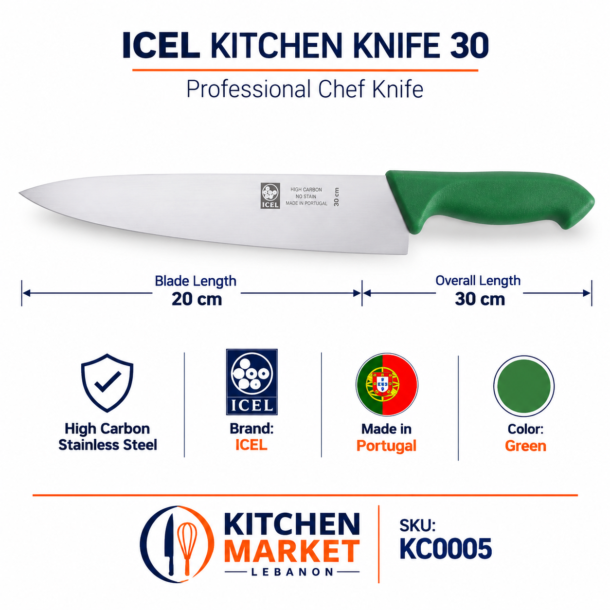 ICEL Knife 30 Green