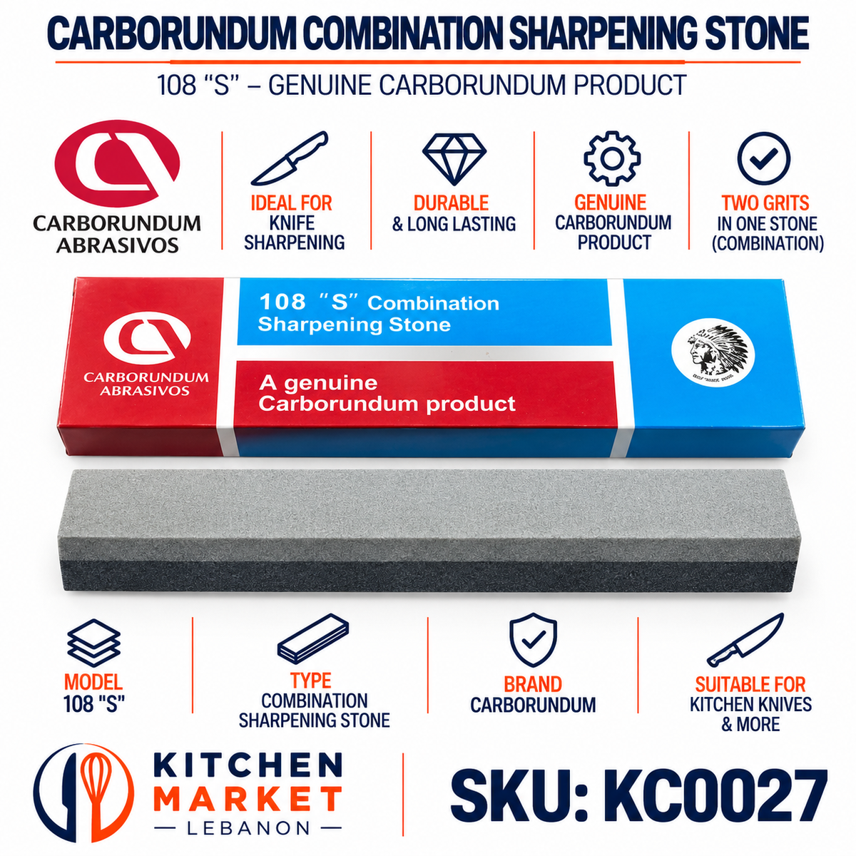 Carborundum Combination Sharpening Stone