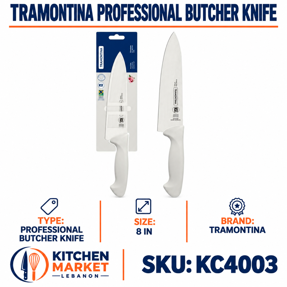 Tramontina Professional Butcher Knife 8 in - KC4003